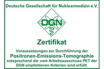 Certificate of the German Society of Nuclear Medicine - MCB